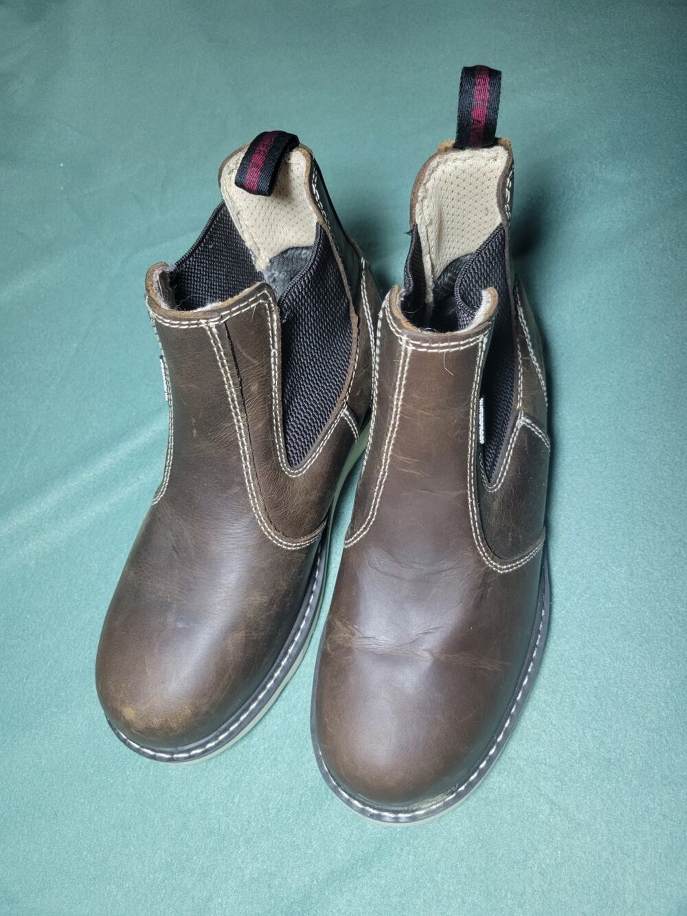 Avenger Women's Size 8 Soft Toe EH Waterproof Chelsea Work Boots Brown - A7651